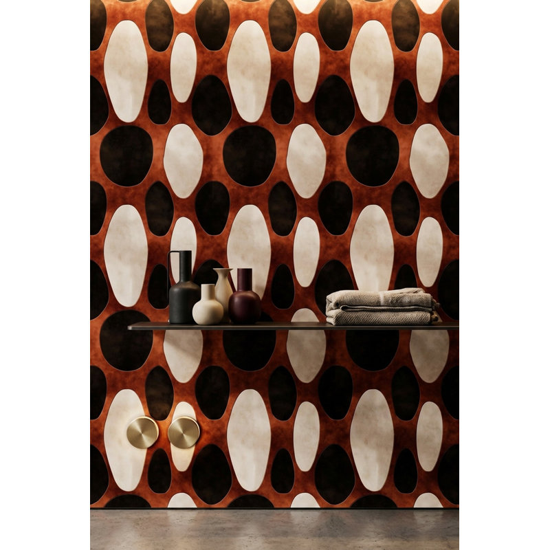 Papier peint moderne Mid Century, Peler et coller