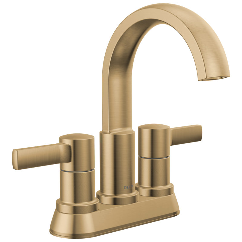 Two Handle Centerset Bathroom Faucet, Champagne Bronze