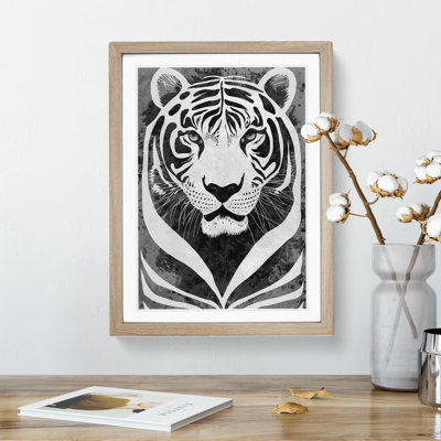 Monochrome Tiger No.4 - Framed Print