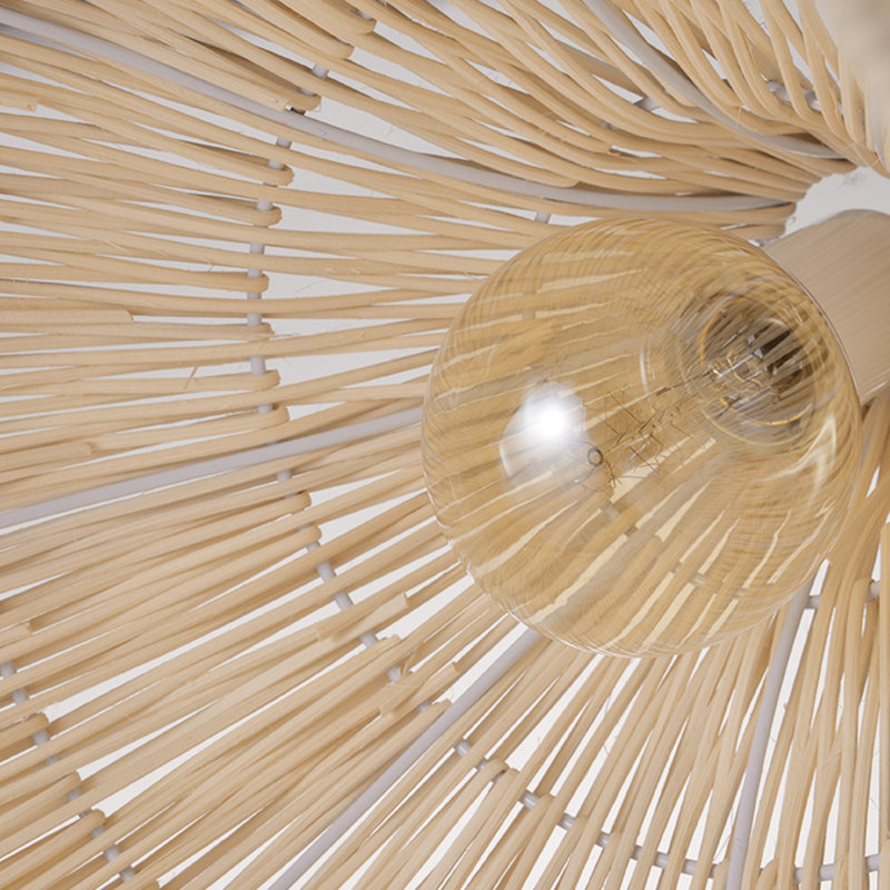 Luminaire suspendu en forme de dôme naturel à 1 lumière Aundray, H 19,69 po x l 19,69 po x P 19,69 po