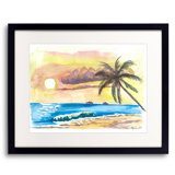 Sunset And Dreams At Lanikai Beach Hawaii USA Print by Martina Bleichner