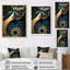 «Fractal Flower» en rétro or et bleu sarcelle foncé sur toile-449817483-449817205