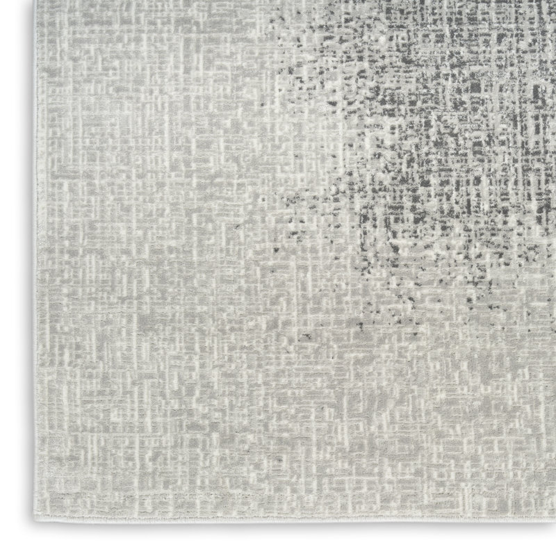 Rectangle Abstract Area Rug, Light Grey, Rectangle 274 x 366 cm