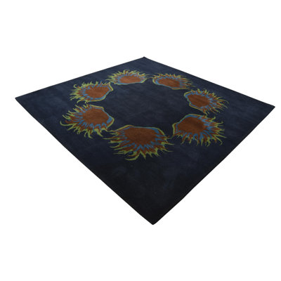 Tapis bleu marine rectangulaire 7 pi 5 po x 7 pi 7 po Pineland