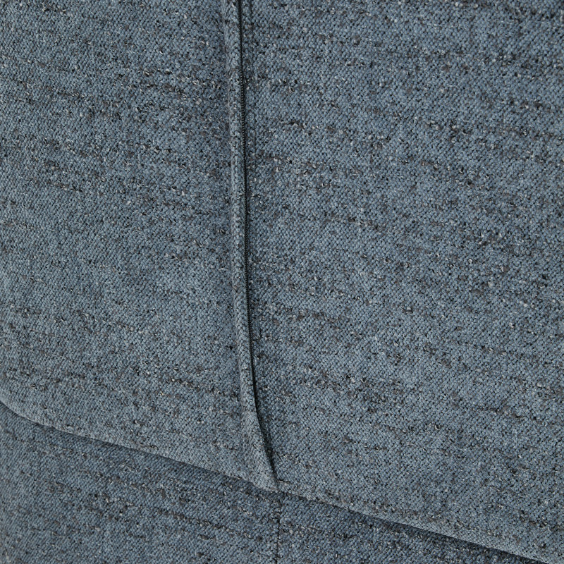 Chaise d'appoint rembourrée à roulettes Ardeth, Chenille bleu acier doux
