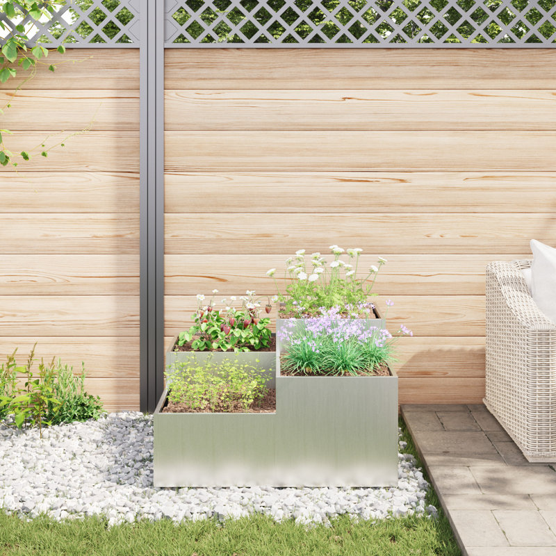 Planter Box, 48cm H x 100cm W x 100cm D, Grey