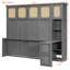 Lit escamotable double avec bureau, armoires en rotin et bibliothèque, lit mural peu encombrant, gris antique