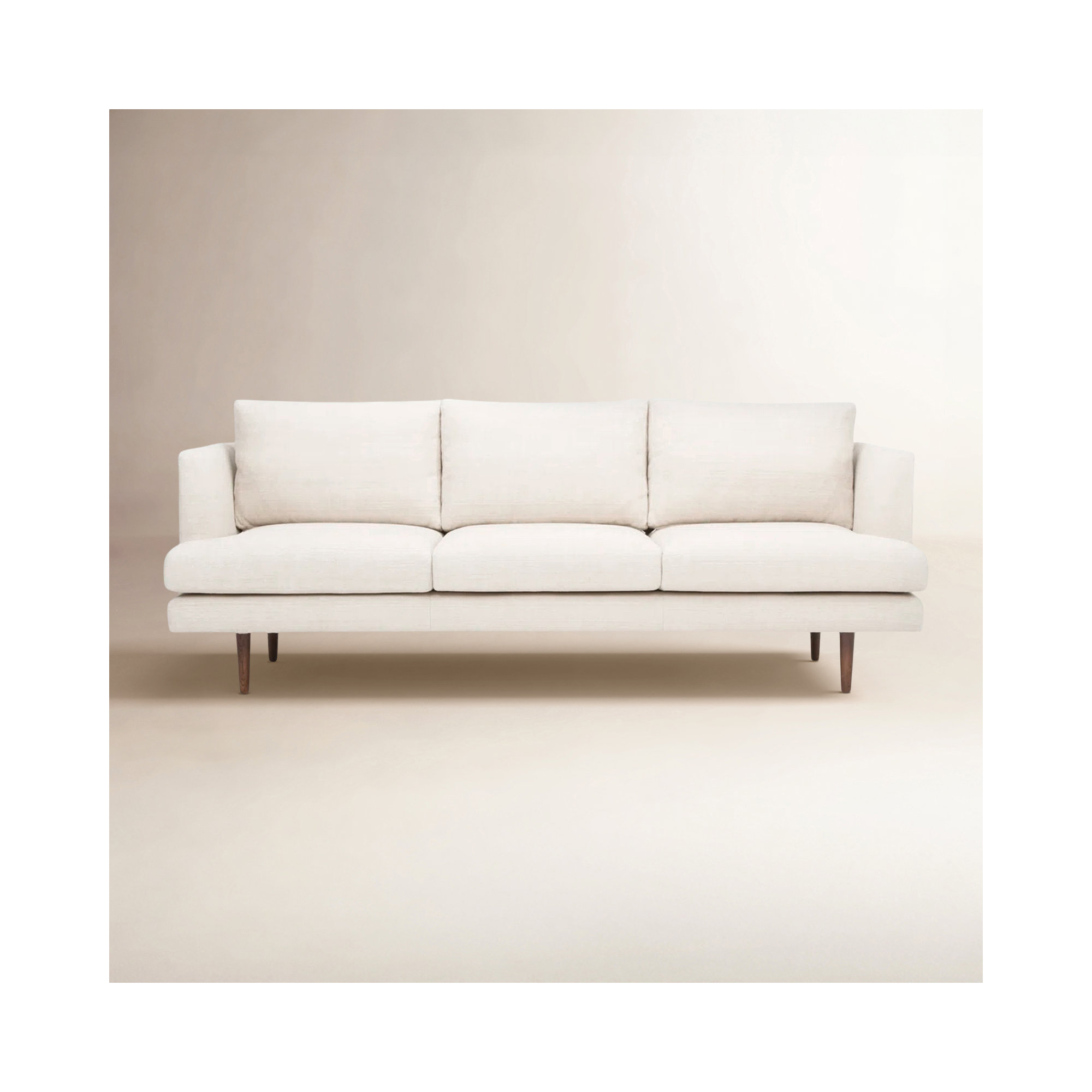 Miller 84'' Upholstered Sofa, Ivory Linen Blend 