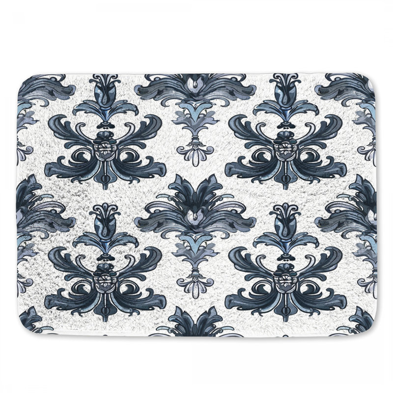 Ornement baroque tapis de bain, L 24 po x l 17 po
