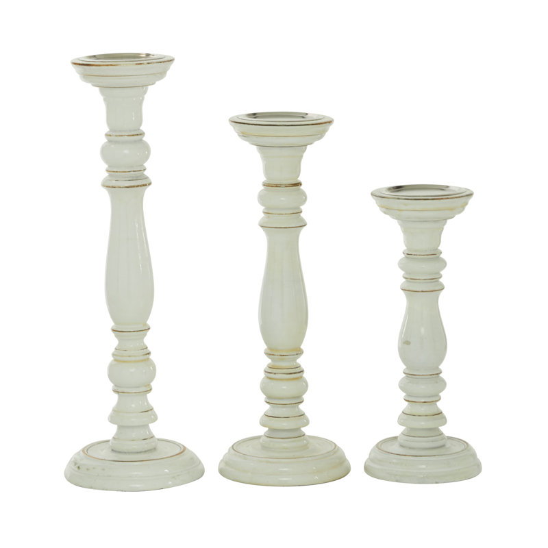 17.9'' H Solid Wood Tabletop Candlestick