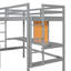 Lit mezzanine avec échelle, tablettes et bureau