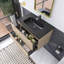 32'' Single Sink Wall-Mounted Bathroom Vanity With Black Quartz Sand Basin