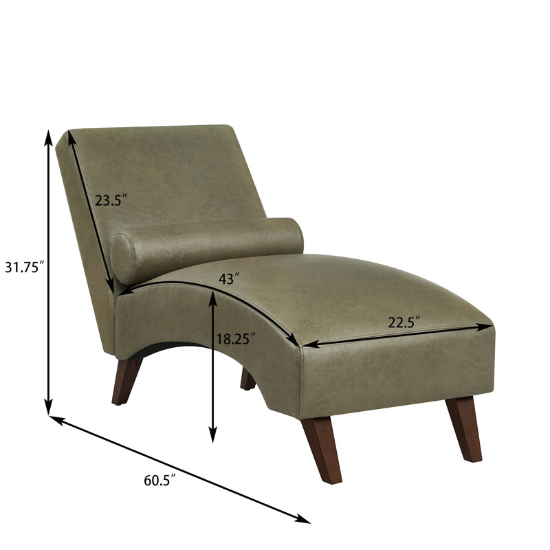 Méridienne courbée moderne, Vert olive
