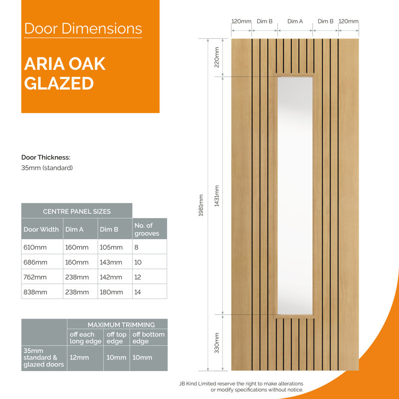 Aria Internal Door, 61cm W x 198.1cm H, Brown