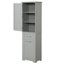 Grande armoire de rangement pour salle de bain, armoire de rangement autoportante avec deux tiroirs de tailles différentes et tablette réglable, panneau de fibres à densité moyenne avec finition peinte-557971613