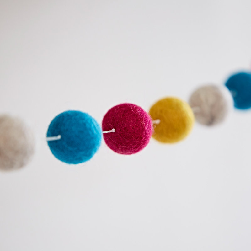 Garland, Mustard/Grey/Blue/Plum, 5cm H x 130cm L x 5cm D