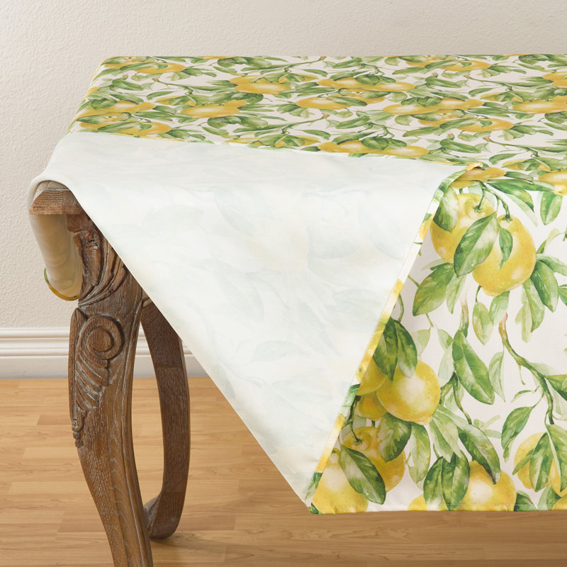 Shelton Lemon Print Tablecloth, 90" L x 65" W