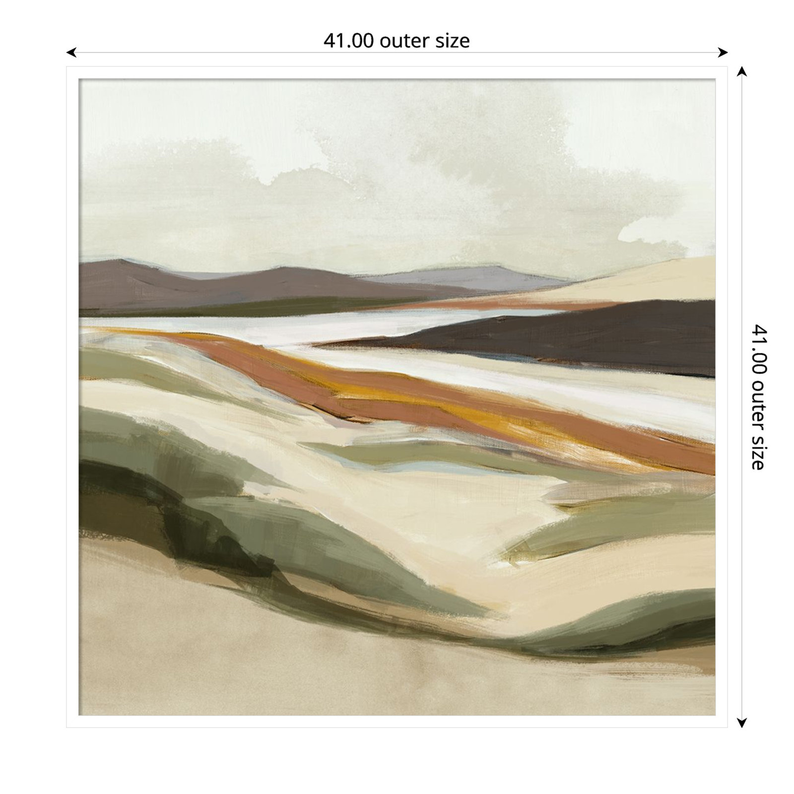 Fast Land Print by Jacob q, White, 41" H x 41" W