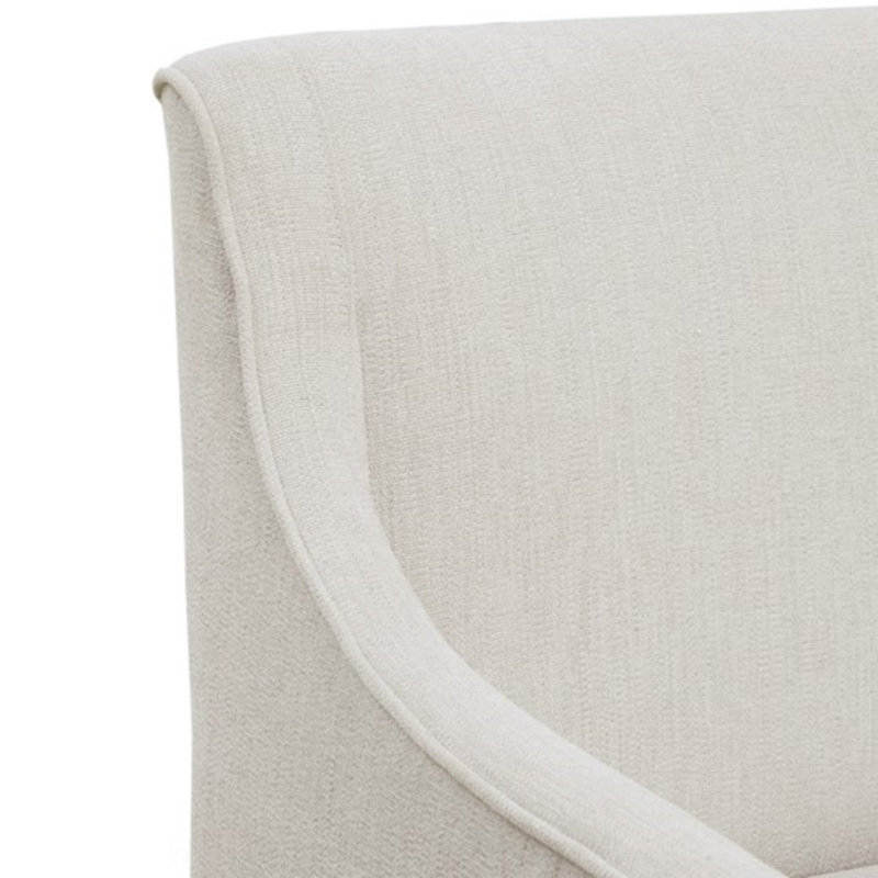 Vanderhoof Wide Armchair with Casters, Cream Polyester