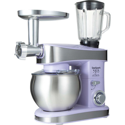 Batteur sur socle multifonctionnel 3 en 1 Seaspark, 6,3 pintes, 6 vitesses avec presse-agrumes et hachoir à viande