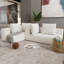 Canapé-lit modulaire convertible en lin avec accoudoirs larges et coussins Marren