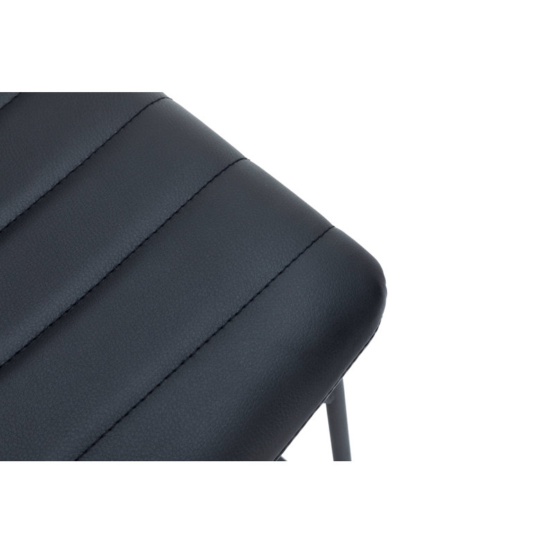 Lagan Leather/Polyester Office Guest Chair – Ergonomic Desk & Conference Seating with Stainless Steel Base, Fixed Arms & Lumbar Support
