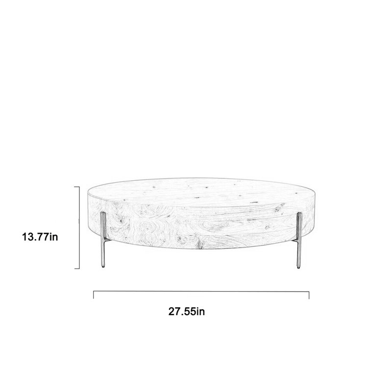 Solid wood coffee table - eco-friendly, sturdy, 13.77" H x 27.55" L x 27.55" W