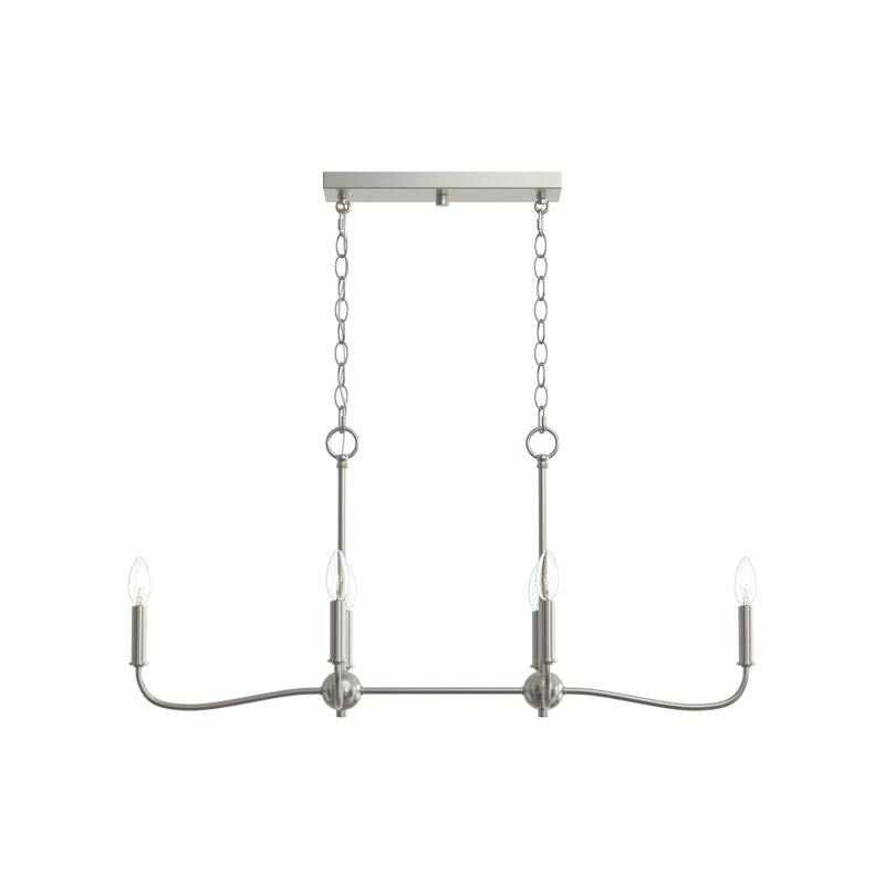 Ilia 6-Light Brushed Nickel Island Chandelier, Brushed Nickel