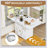 47 Inch Wood Folding Dining Table with Storage, Versatile Kitchen Island and Coffee Table, Space-Saving Design