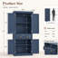 Armoire de cuisine de 172 cm de hauteur avec 4 tiroirs, salle à manger - Bleu marine-159761589