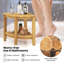 Banc de douche d'angle en bois de teck avec tablette de rangement