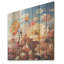 Coquelicots roses et beiges à floraison liquide - Art floral sur bois de pin naturel-1955317963