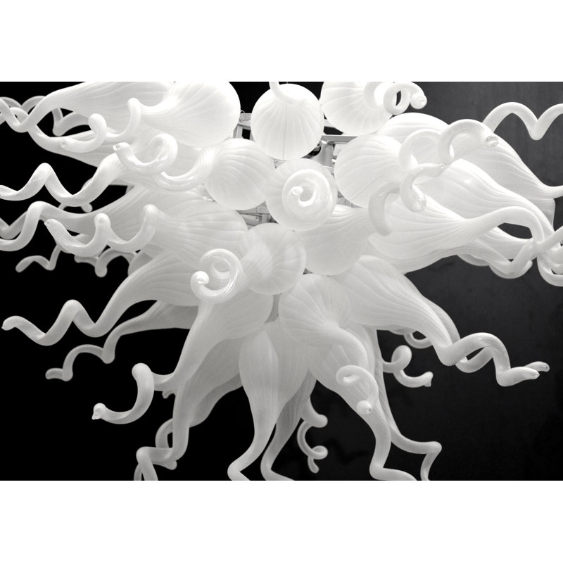 Caper 6 - Light Glass Chandelier, White