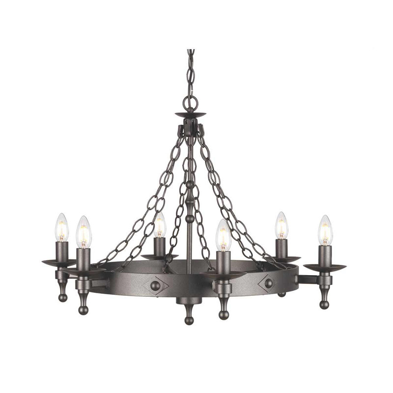 Devin 6 - Light Waggon Wheel Chandelier