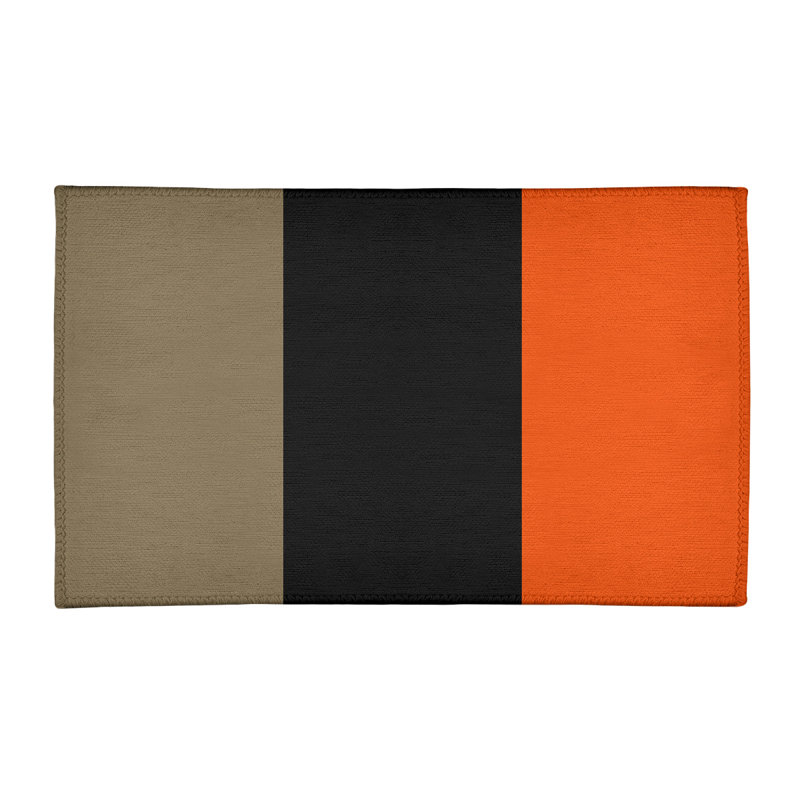 Tapis noir à rayures de hockey national, Rectangle 2 pi x 3 pi