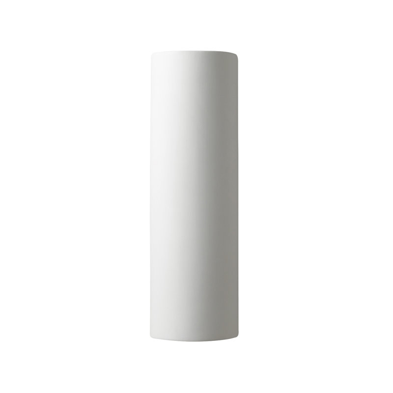 Ambiance Ceramic Wall Light, Matte White/Champagne Gold, 17" H x 5.25" W x 4" D, No