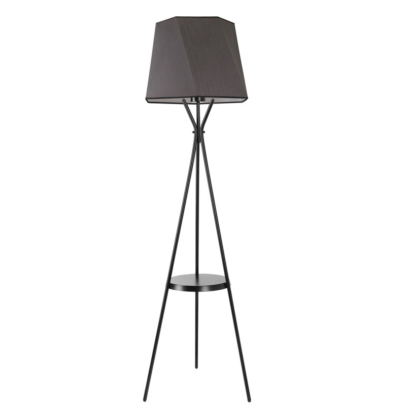 Gyulnara 165cm Tray Table Floor Lamp, Dark Grey