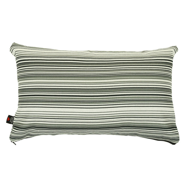 Aloysius Striped Rectangular Cushion, White