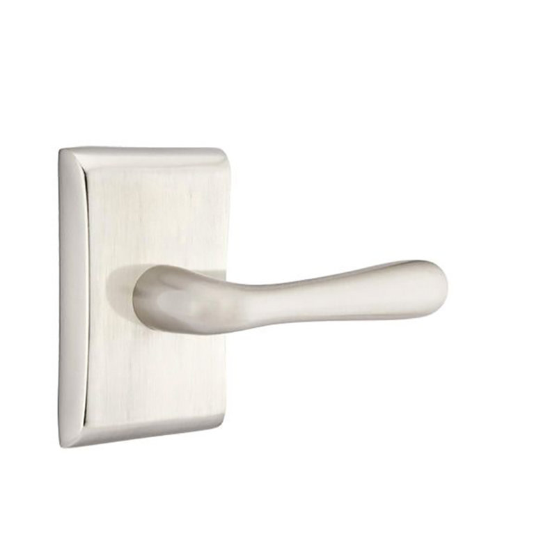 Levier de porte (rosace et placard) avec rosette, Gauche, Nickel satiné
