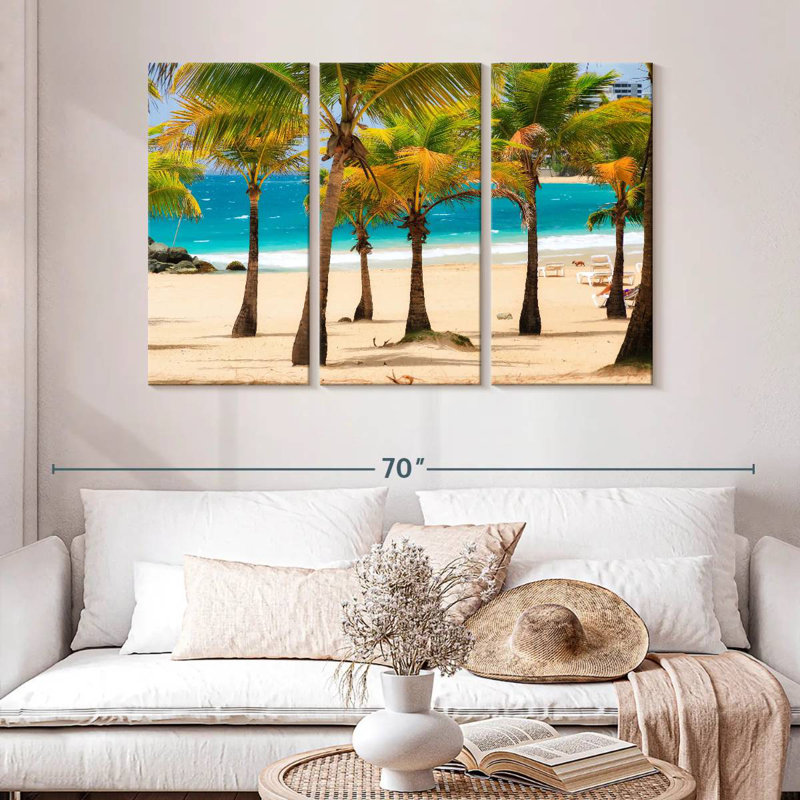 Gillard San Juan, plage des Caraïbes, H 32 po x l 50 po