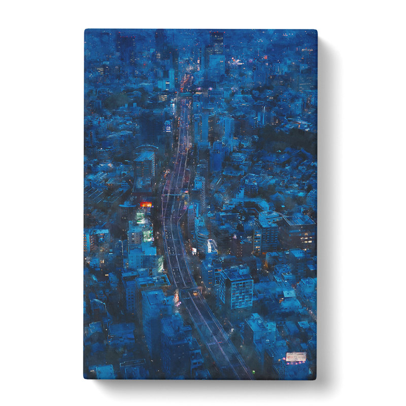Road Through Tokyo In Japan - Wrapped Canvas Painting, 60cm H x 40cm W x 3cm D