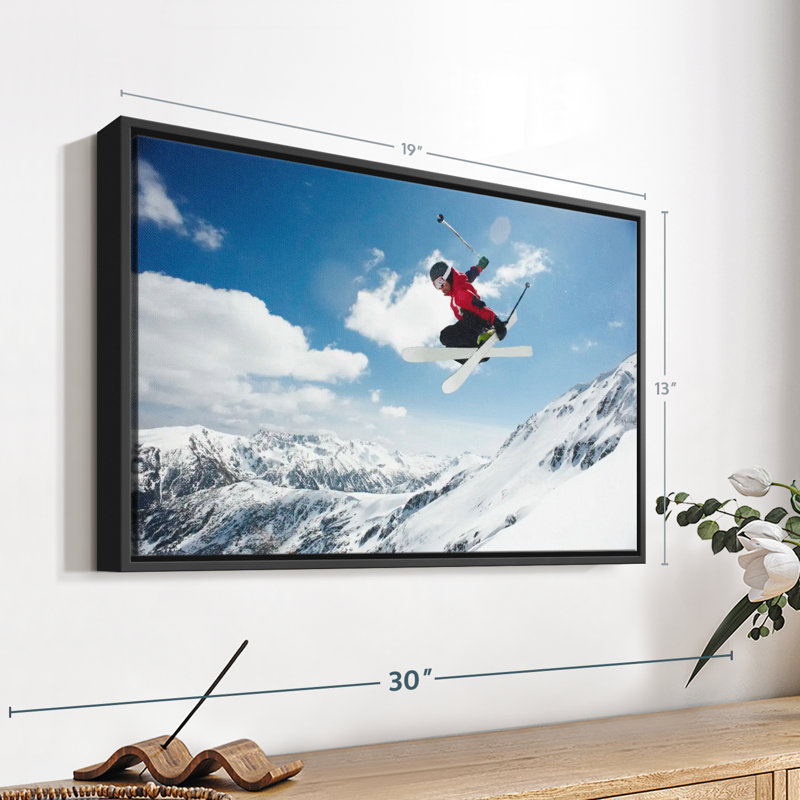 Skier In The Air Canvas Print, 13" H x 19" W