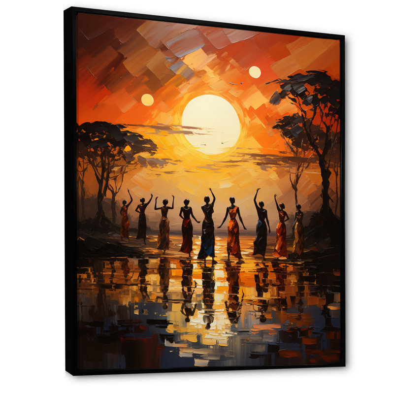 Kloman African Savannah Melody II, H 20 po x l 12 po x P 1 po, Cadre flottant noir