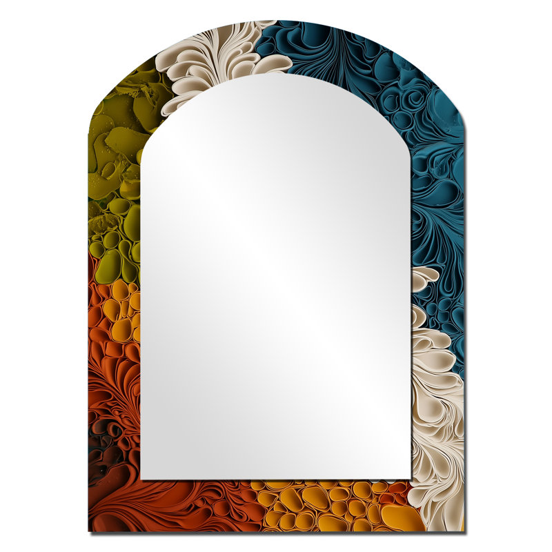 Biomorphism Earth Rhythm In Chaos II - Lyrical Abstraction, miroir asymétrique, 34 po x 25 po