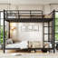 Convertible Metal Bunk Bed for Teens and Adults with Space-Saving Design-133401015