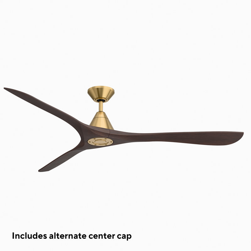 Ventilateur de plafond intelligent à 3 pales en bois naturel Carve avec télécommande incluse, 72"
