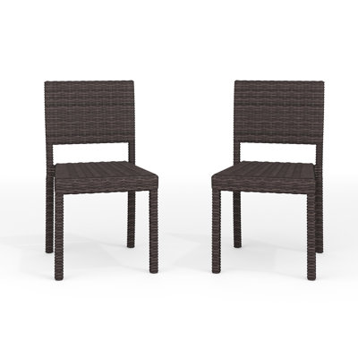 Martha Stewart Bedford Outdoor Rattan Wicker Stackable Side Dining Chairs