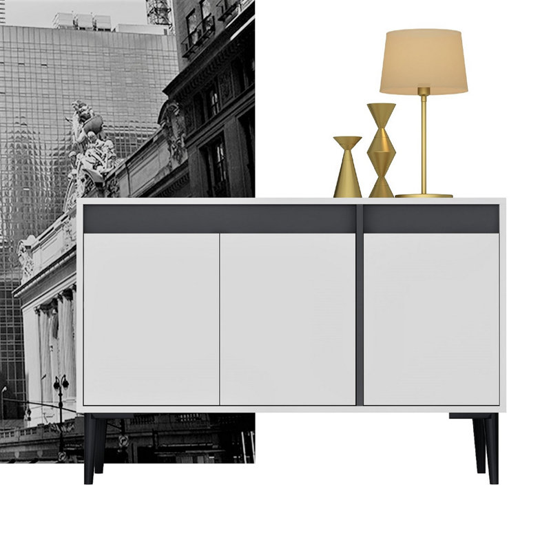 Console Catena, Blanc / gris anthracite