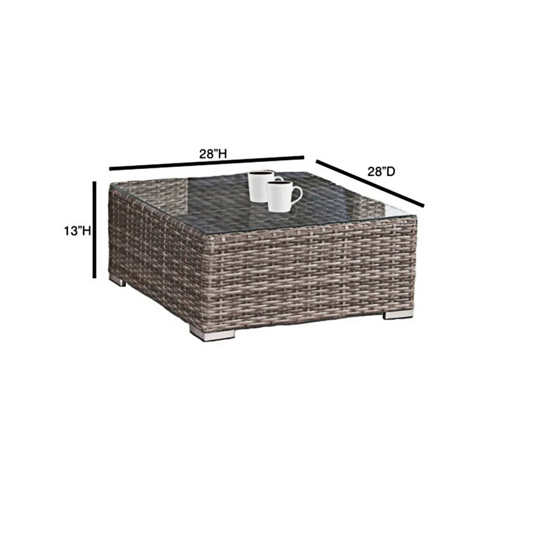 Ensemble de conversation de patio en osier pour 4 personnes avec coussins