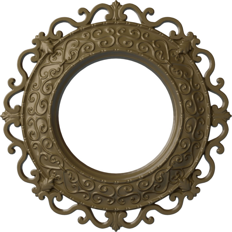 Médaillon de plafond Endurathane Orrington, P 13 1/4 po x P 6 5/8 po x P 1 1/8 po (convient aux auvents jusqu'à 6 5/8 po), finition de boue Mississippi peinte à la main